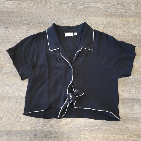 WILFRED FREE | Aritzia Tie Front Blouse Crop Top | Sz. S - Picture 1 of 5